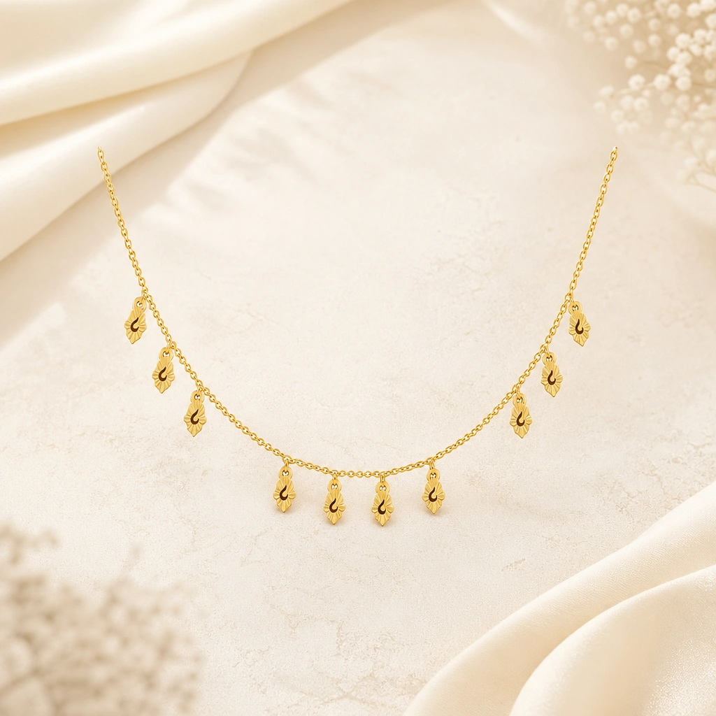 Elegant 18K Gold Kanthi Chain