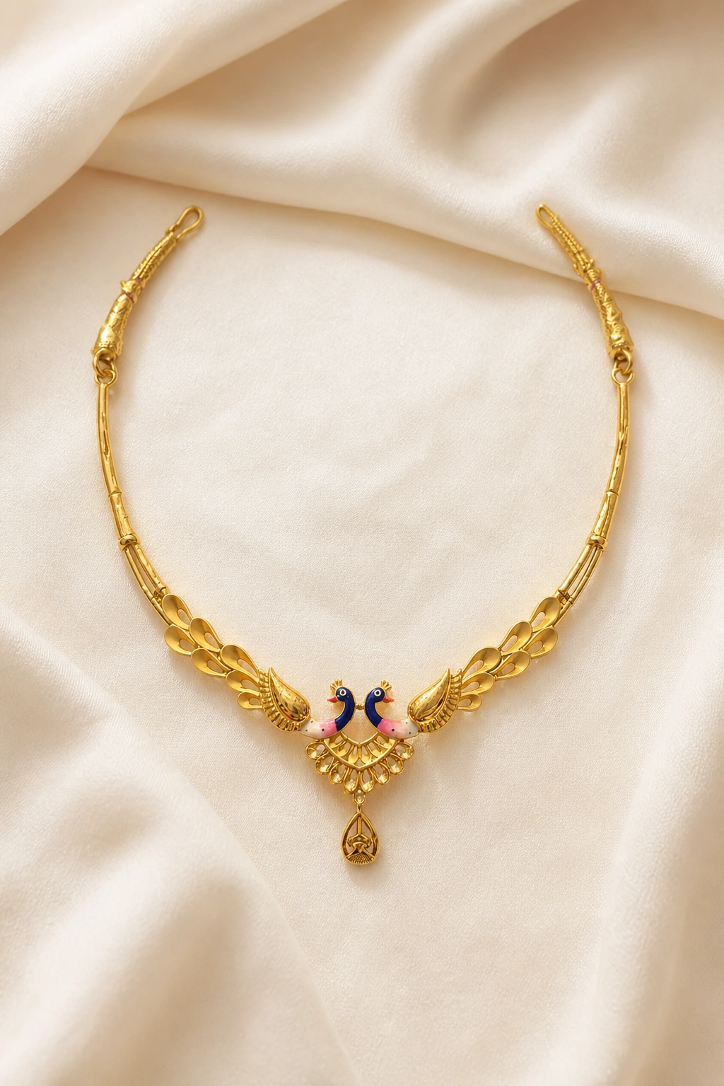Exquisite 18K Gold Fancy Peacock Necklace