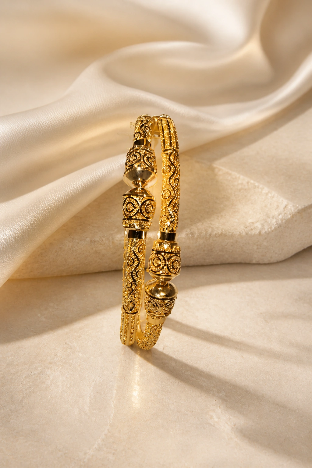 Elegant 18K Gold Traditional Bangles view 1