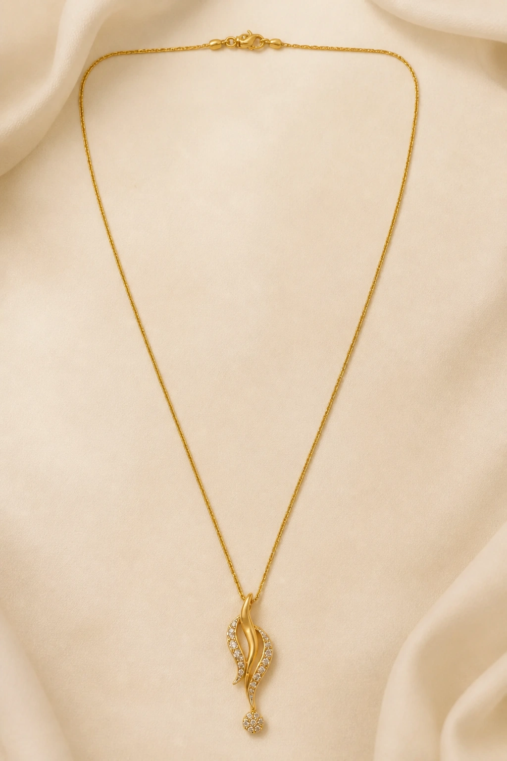 Traditional gold Dokiya chain cz view 1