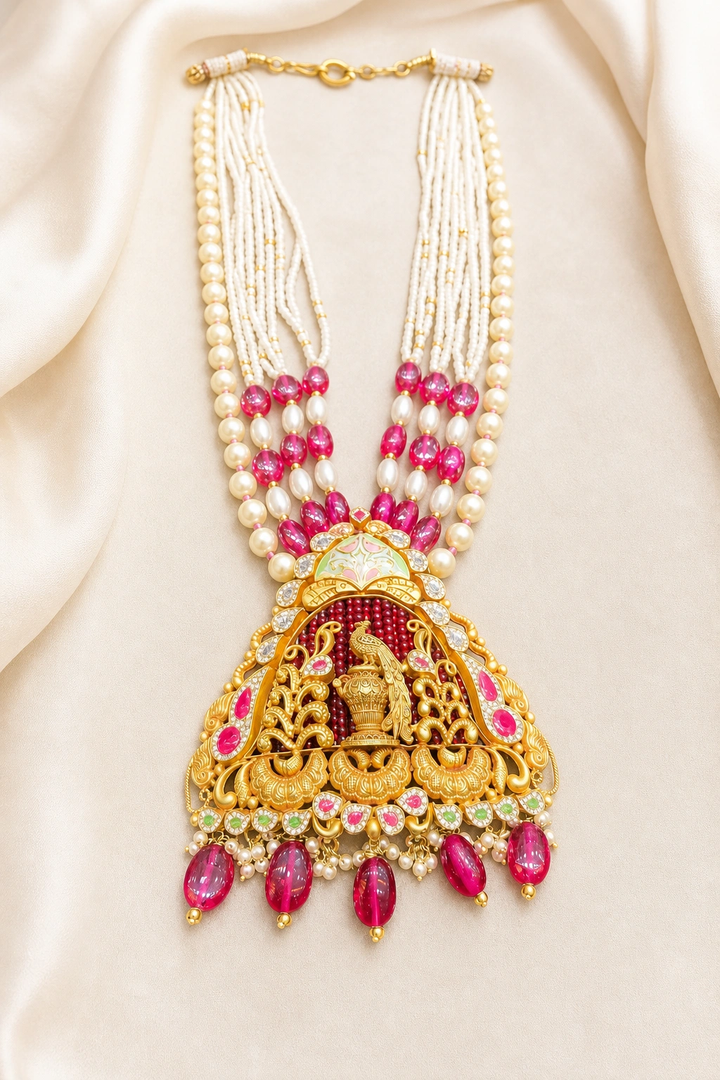 intricate gold antique necklace set view 1