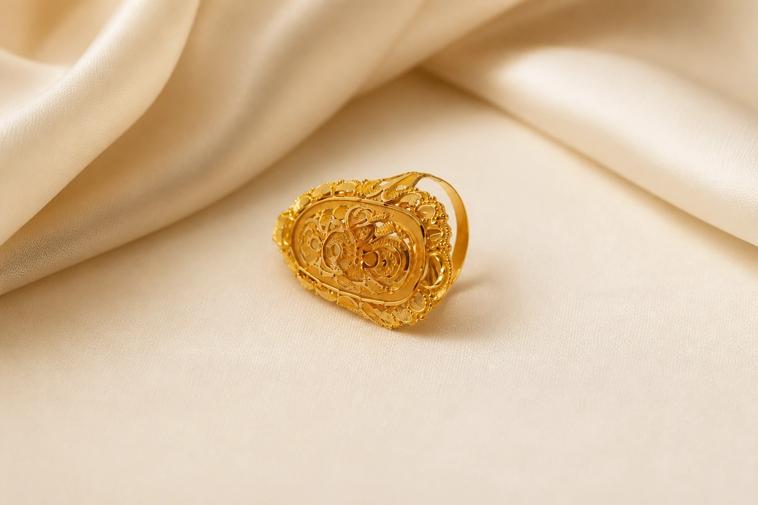 Artisan 18K Gold Ring with Timeless Twists view 1