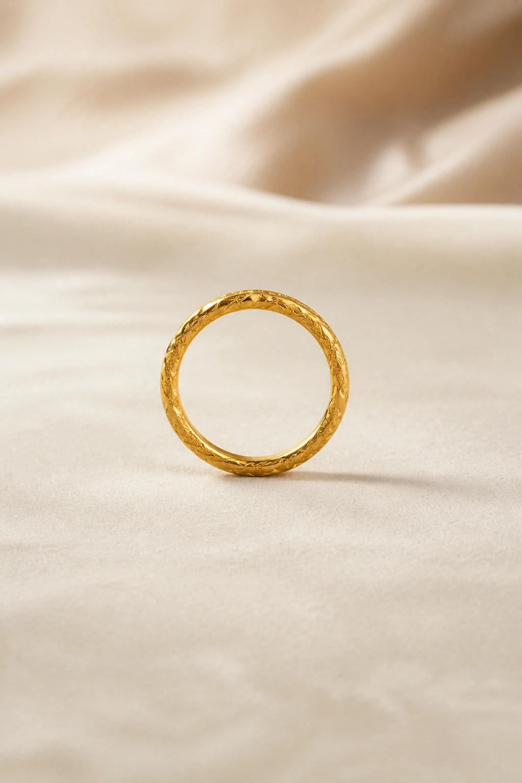 Artisan 18K Gold Ring with Meander Design view 1