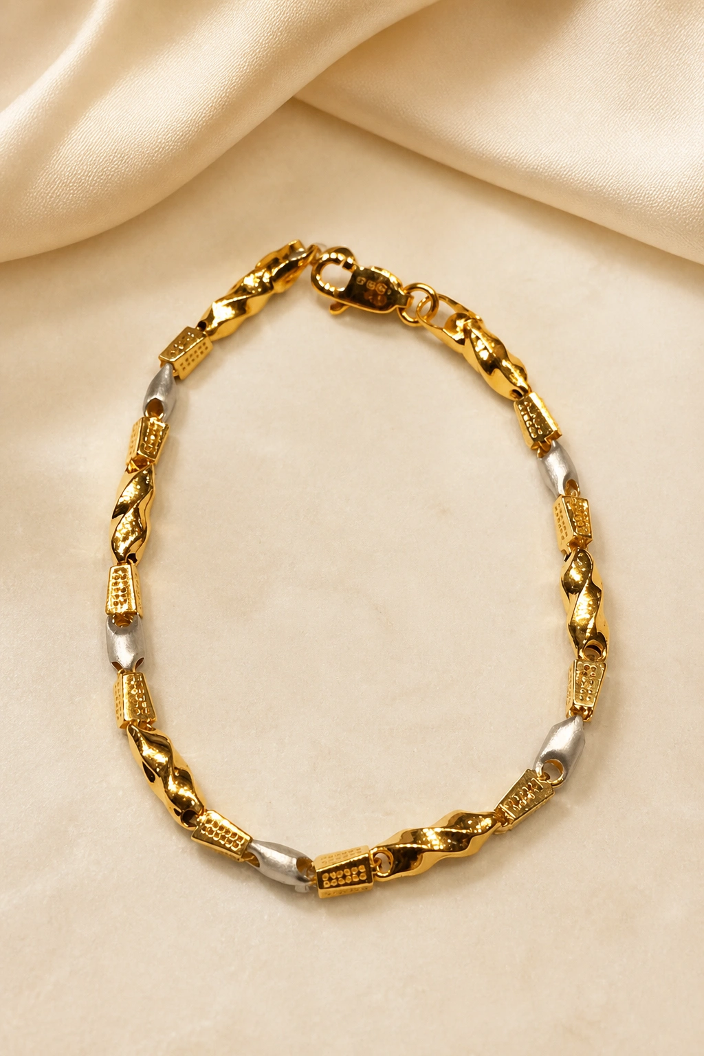 Italian Matte Gloss Finish 18K Gold Genderless Bracelet view 1