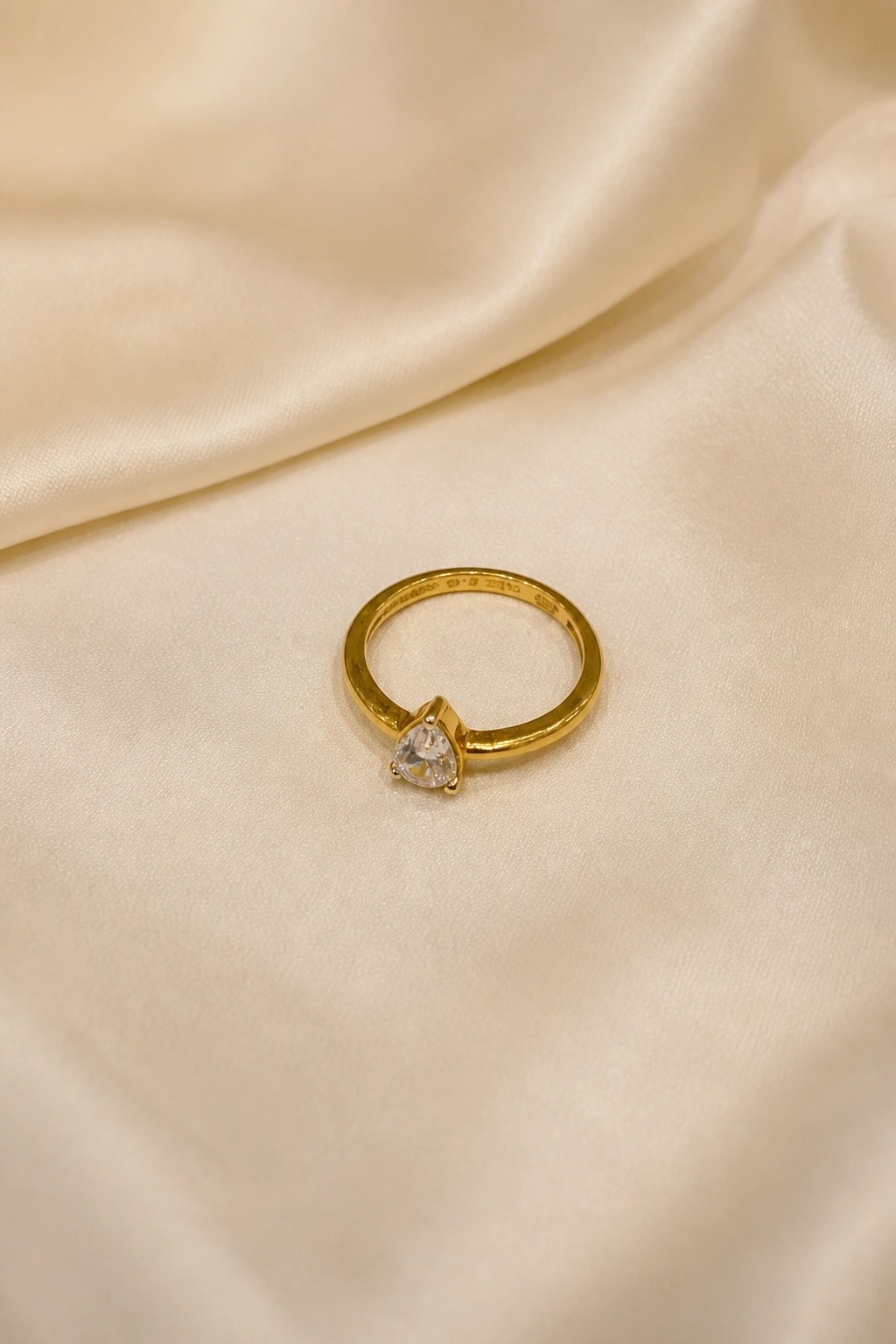 Elegant 18K Gold Ring with CZ Accent view 1