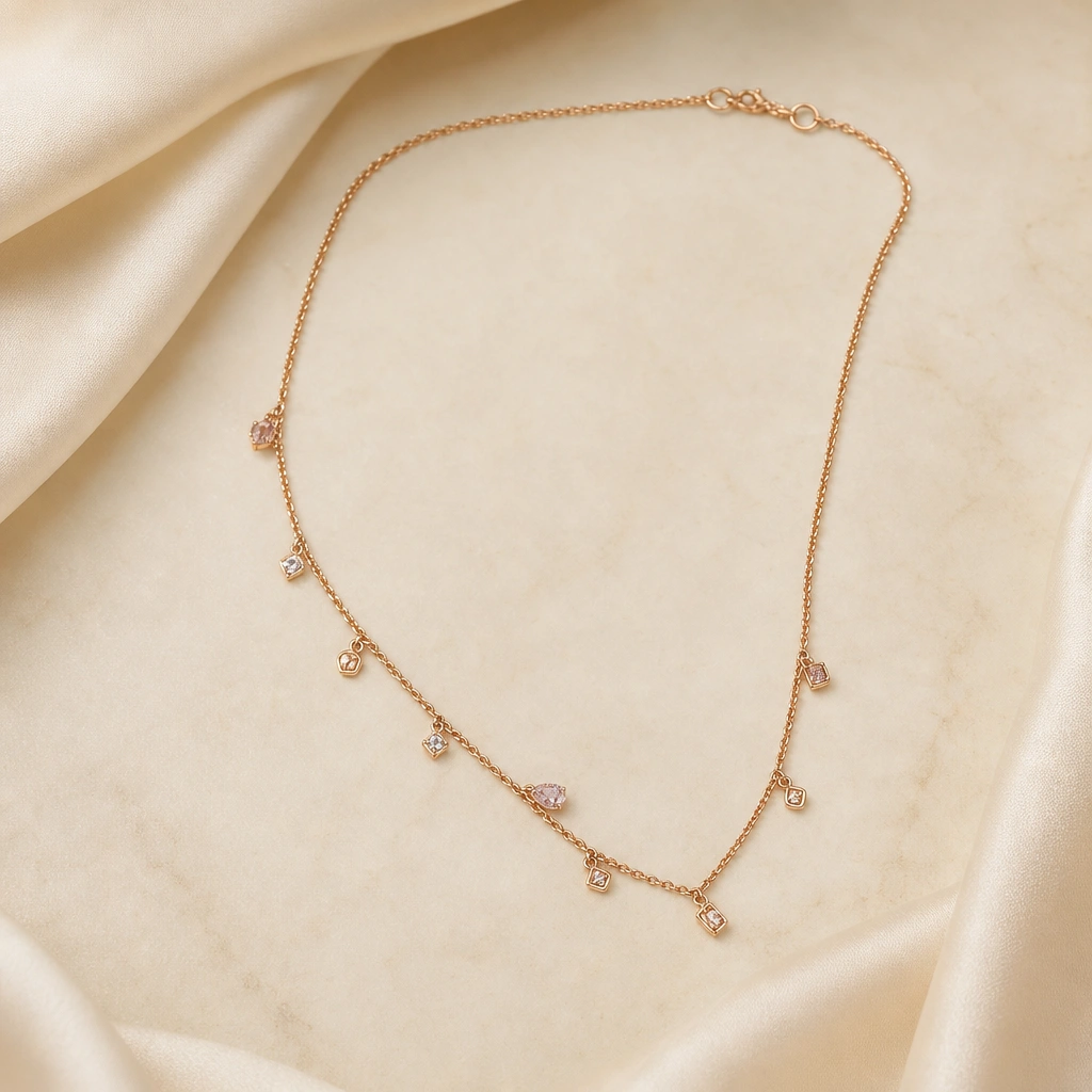 Elegant 22K Gold Necklace Set with Matching Earrings