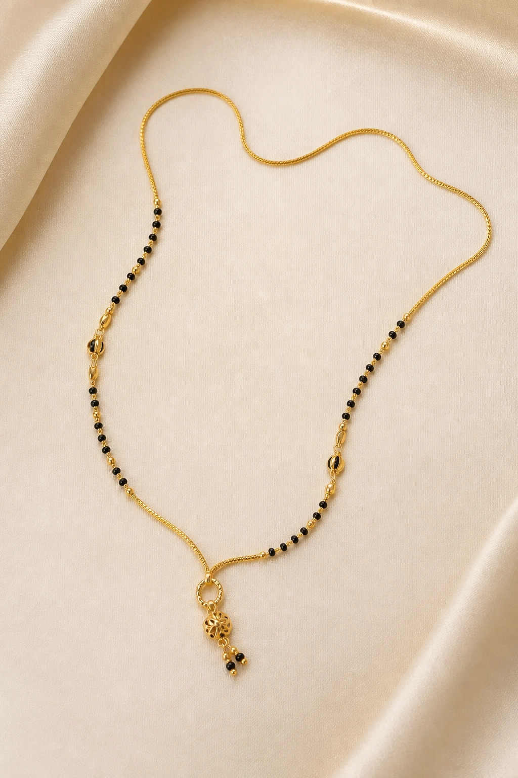 Intricately Designed Ball Mangalsutra in 18K Gold