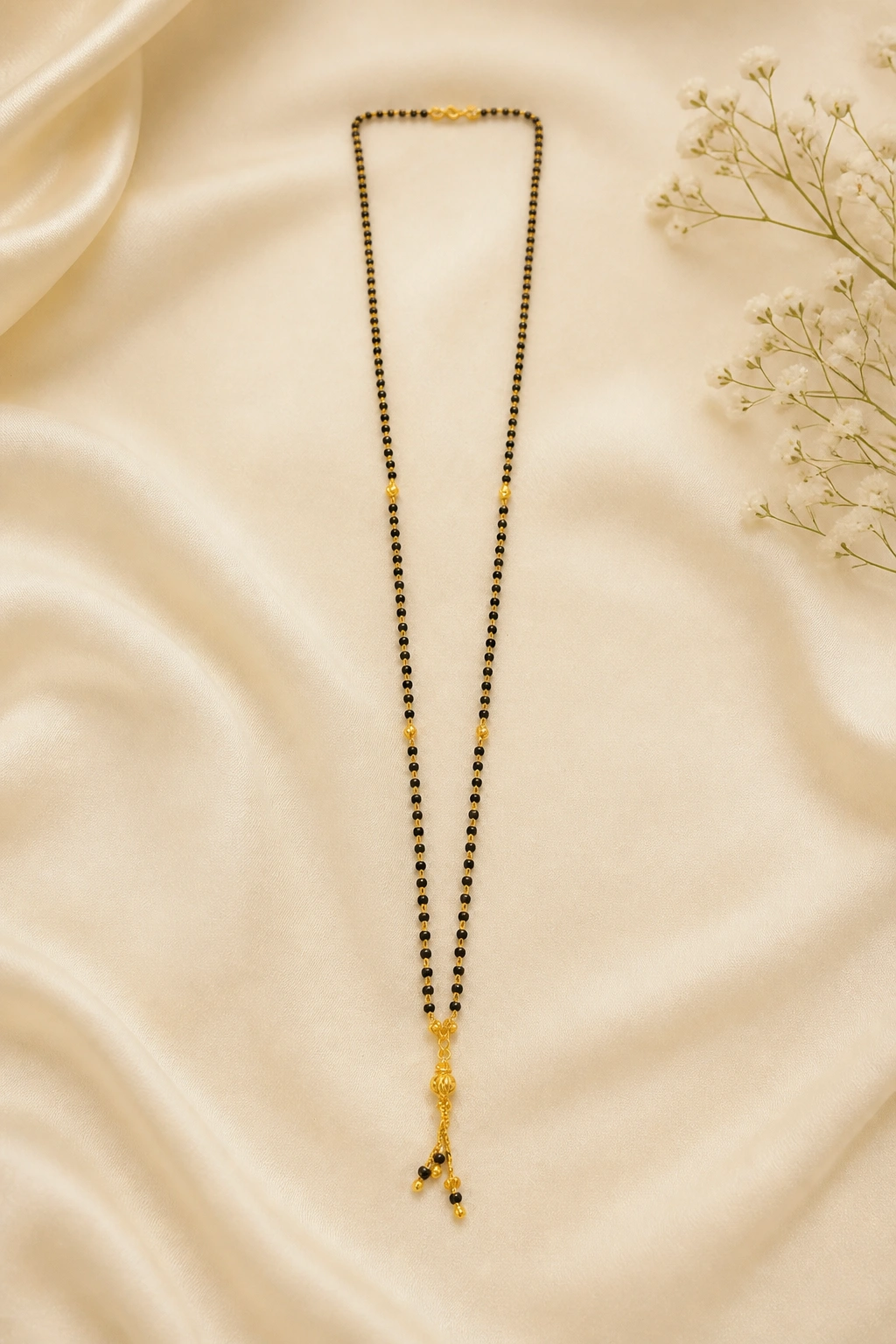 Graceful 18K Gold Mangal Sutra with Traditional Pendant