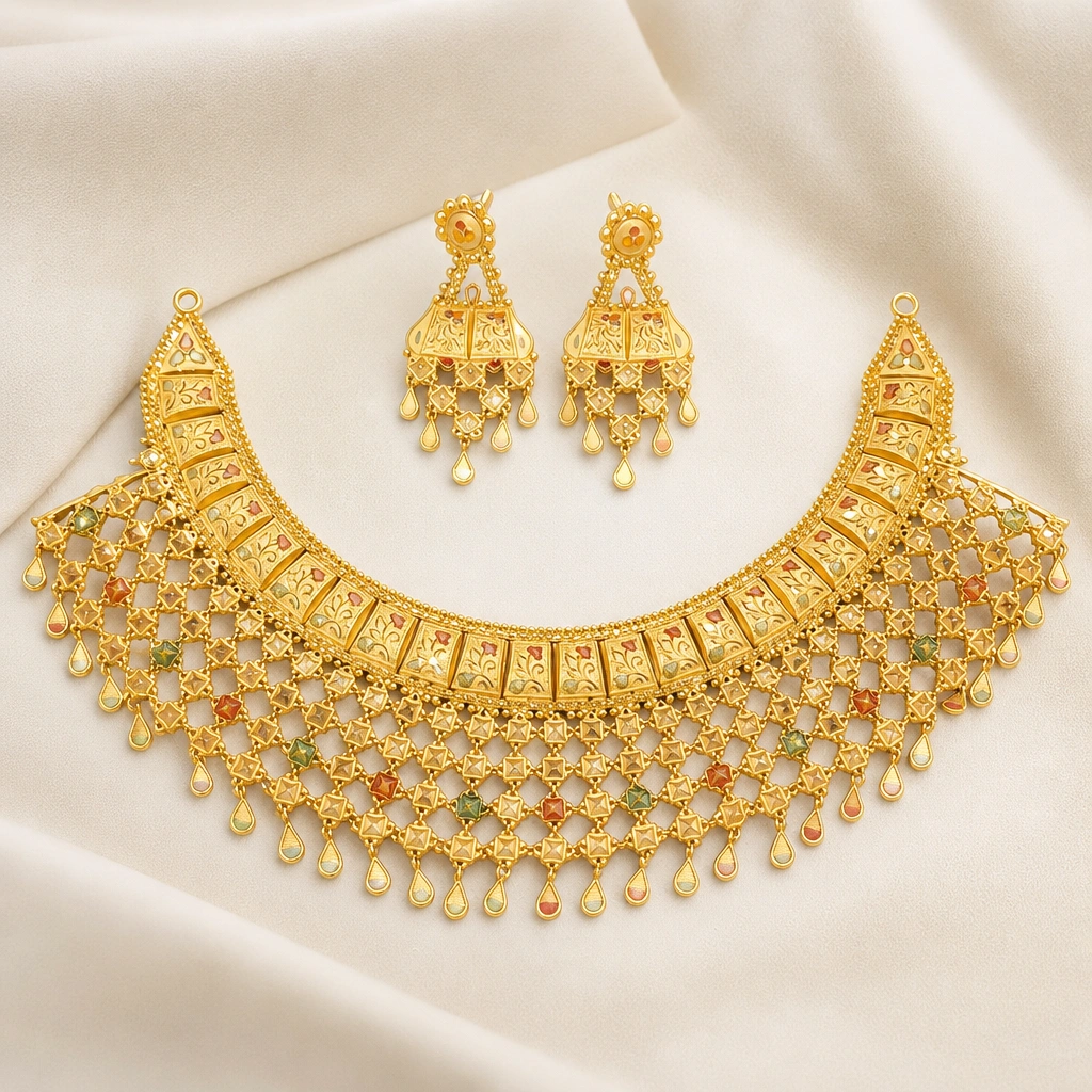 Ornate Gold Necklace Set