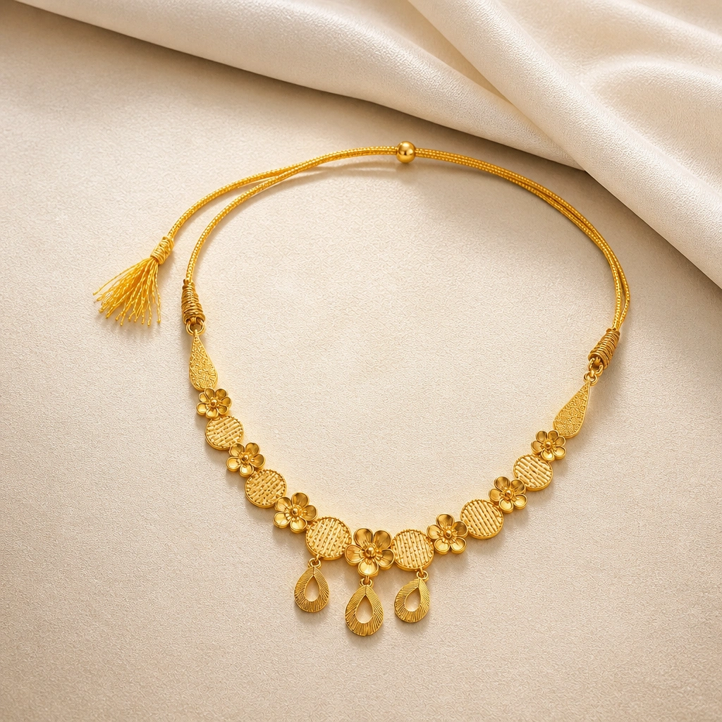 Exquisite 22K Gold Pendent with Traditional Detailing