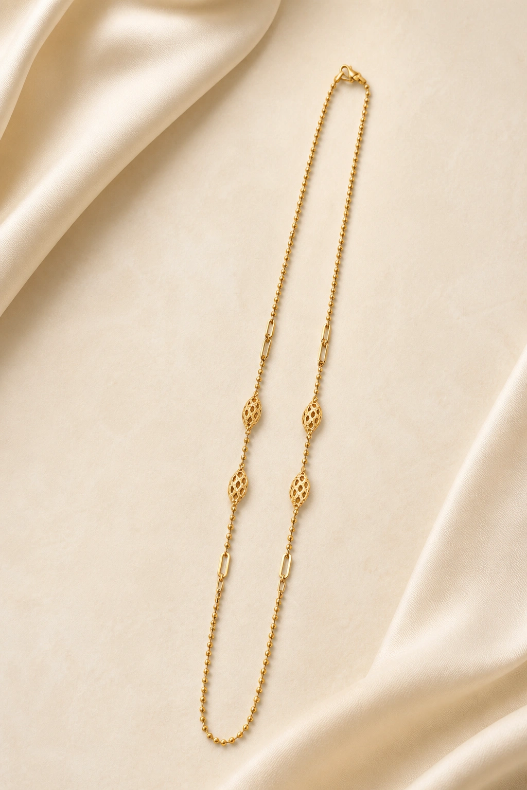 Artisan 18K Gold Chain with Minimalist Design view 1