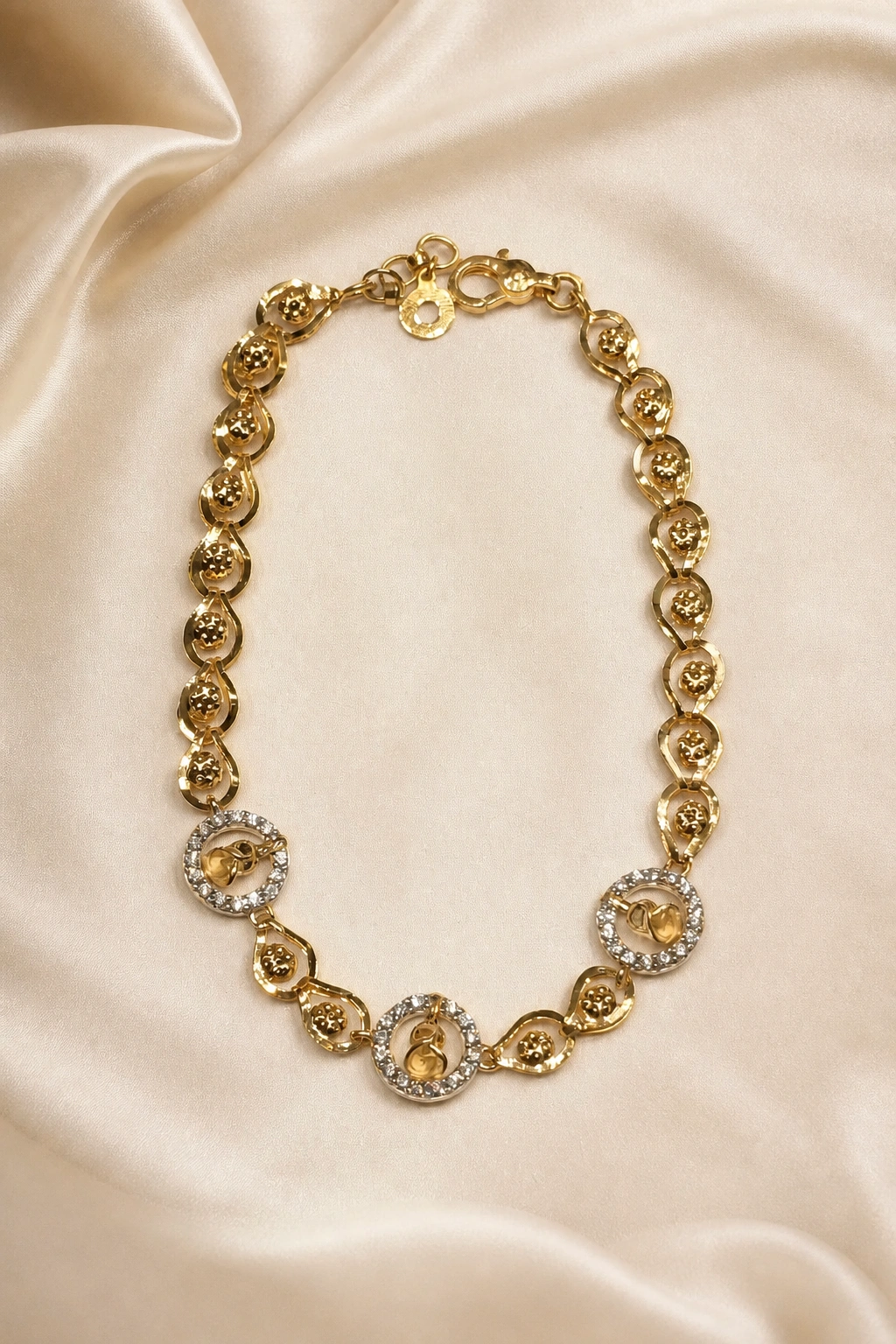 Designer 18K Gold High Gloss CZ Bracelet for Parties view 1
