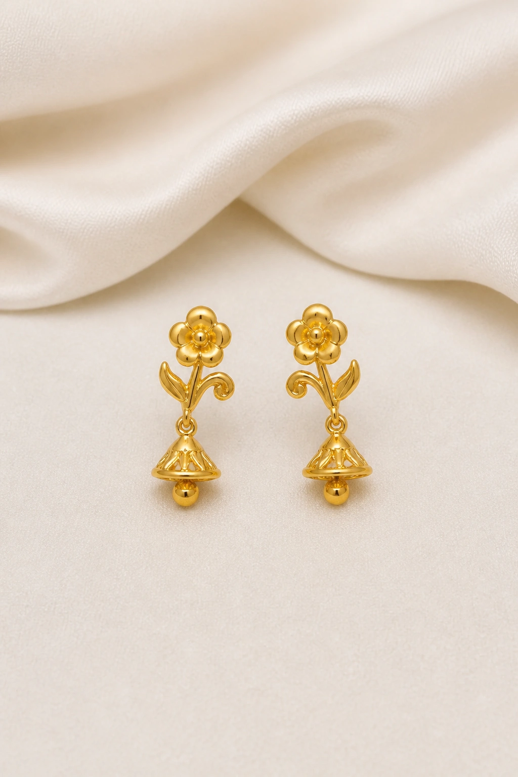Lightweight 18K Gold Jhumkis for Everyday Elegance view 1