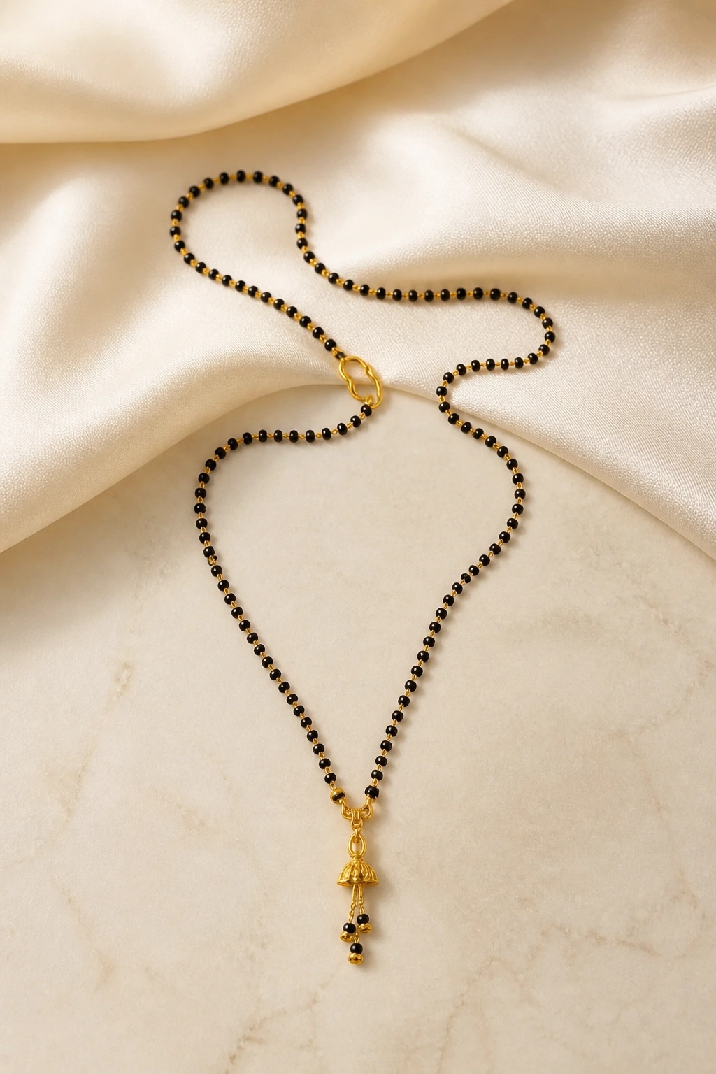 Traditional Bell Hanging Mangalsutra in 18K Gold