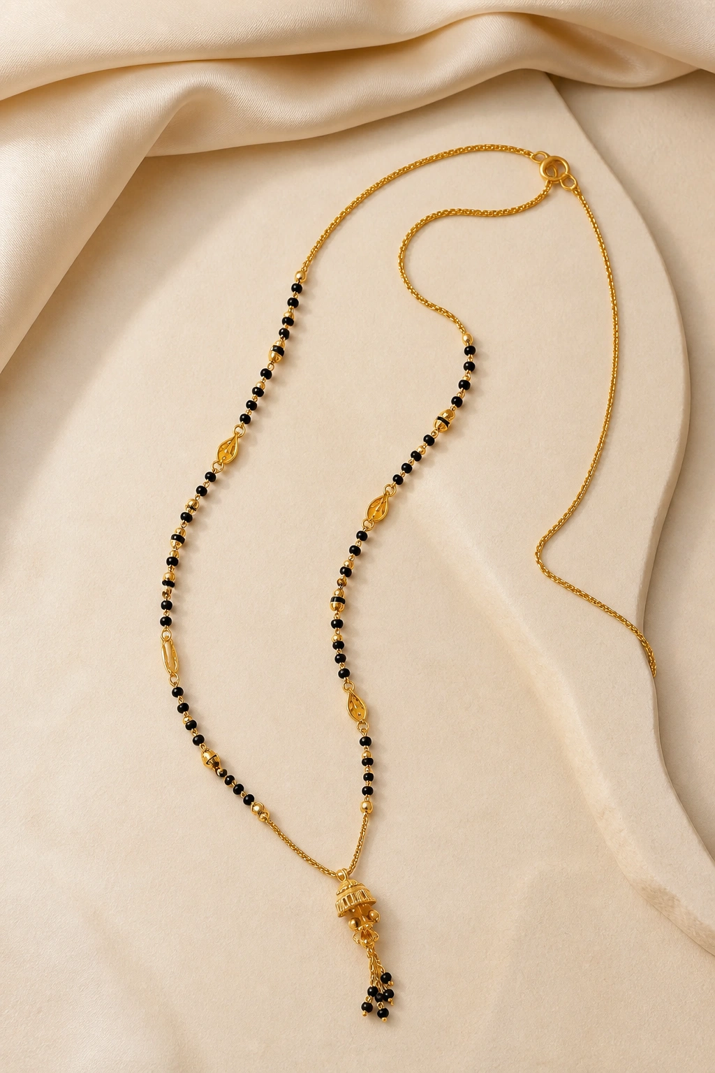 Three Bell Hanging Mangalsutra in 18K Gold view 1