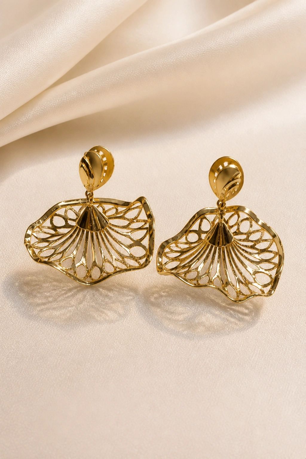 Exclusive 18K Gold Dancing Dress Silhouette Dangler Earrings