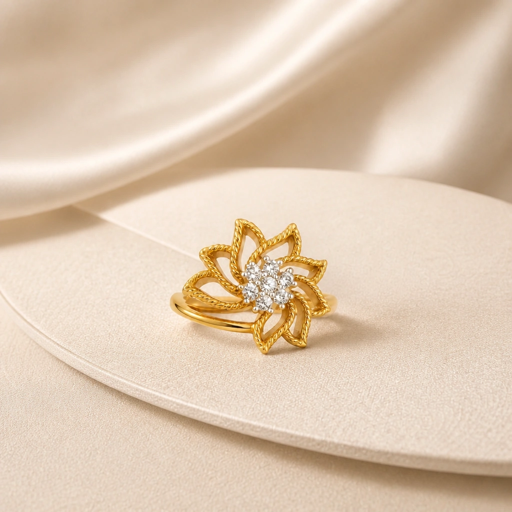 Lotus Blossom Gold Ring